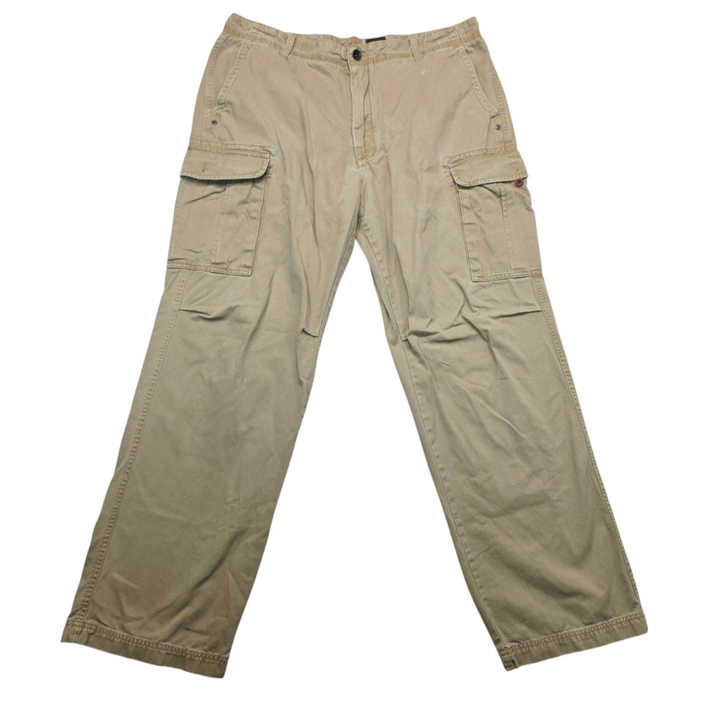 Timberland Mens Cargo Pants 40x34 Tan Khaki Straight Leg Cotton Utility Trousers